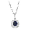 thumbnail image 1 of [Clearance]Cubic Zirconia Necklace for Women, Silver Plated Simulated Diamond Blue Crystals Pendant Jewelry Gift, 1 of 6
