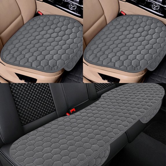 Clearance Cushion for Car Hwkond Car Seat Cushion Winter Plush No Backrest No Binding Warm Cushion Car Cushion 3pc