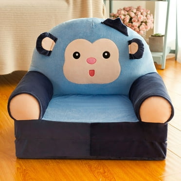Clearance！Cushionunder $15Plush Foldable Kids Sofa Backrest Armchair 2 In 1 Foldable Children Sofa Cute Cartoon Lazy Sofa Children Flip Open Sofa Bed for Living Room Bedroom Without Liner Filler