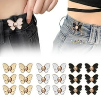 Cute Butterfly Jean Buttons Pins Removable Studless Butterfly Waist Buckle No Sewing Detachable Adjustable Button Pins Pant Waist Tightener for Jeans Pants Skirts Clothes
