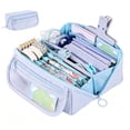 thumbnail image 1 of Clearance Cute Canvas Pencil Cases, Zipper Pencil Pouch Big Capacity Special Pencil Cases Storage Bag - Blue, 1 of 5