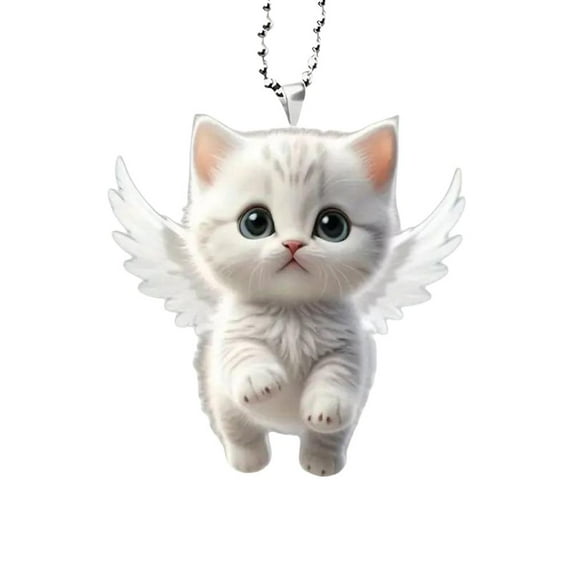 Clearance! Cute Cat Car Hanging Ornament,Cat Car Rear View Mirror Accessories, 2D Cat Car Hanging Ornament, Cool and Cute Hanging Accessories for Car Decor B4G4