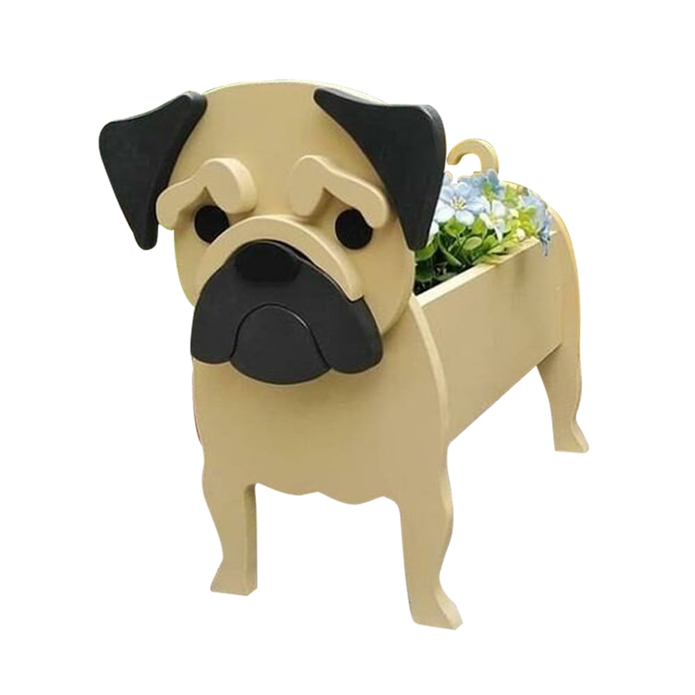 MeganJDesigns Dog Planter Plant Pot,Animal Flower Planter Pot For Garden Decoration,Storage Container Dog Planters,Handmade Planter For