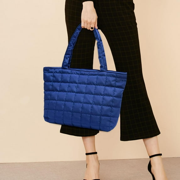 Clearance! Cute Lunch Box for Women Quilted Lunch Tote Bag Insulated Puffer Lunch Bag for Office Work on Clearance Blue