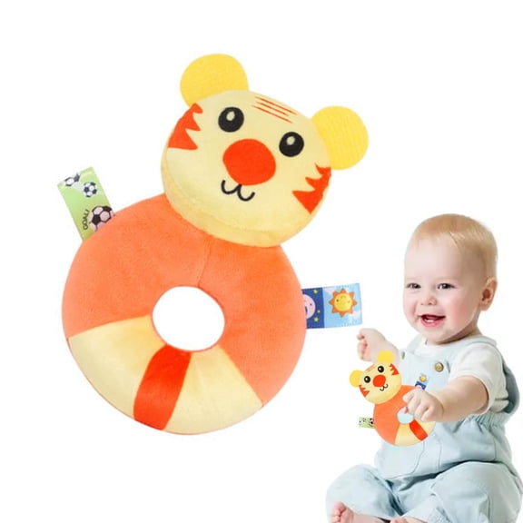 Clearance! Cute Plush Baby Rattle Ring Toy, Soft Stuffed Hand Shaking Circle Rattle, Infant Interactive Soothing Sensory Toy for Newborn Boys Girls 0-12 Months, Early Educational Sleep Companion Gift
