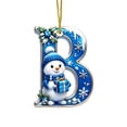 thumbnail image 1 of Clearance Cute Snowman Letter B Personalized Christmas Ornaments, Christmas Tree Decorations, 2D Christmas Tree Pendants for Xmas Tree Decor, 1 of 7