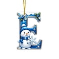thumbnail image 1 of Clearance Cute Snowman Letter E Personalized Christmas Ornaments, Christmas Tree Decorations, 2D Christmas Tree Pendants for Xmas Tree Decor, 1 of 7