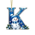 thumbnail image 1 of Clearance Cute Snowman Letter K Personalized Christmas Ornaments, Christmas Tree Decorations, 2D Christmas Tree Pendants for Xmas Tree Decor, 1 of 7