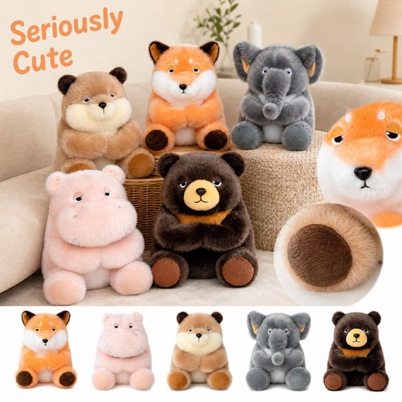 Clearance! Cute Stuffed Animal Plushies Serious Face - Adorable Doll for Kids and Collectors, Soft Plush Figure Toy