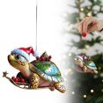 thumbnail image 1 of Clearance Cute Turtle with Santa Hat Acrylic Ornament for Christmas Tree, 1 of 4