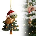 thumbnail image 1 of Clearance Cute Turtle with Santa Hat Acrylic Ornament for Christmas Tree, 1 of 4