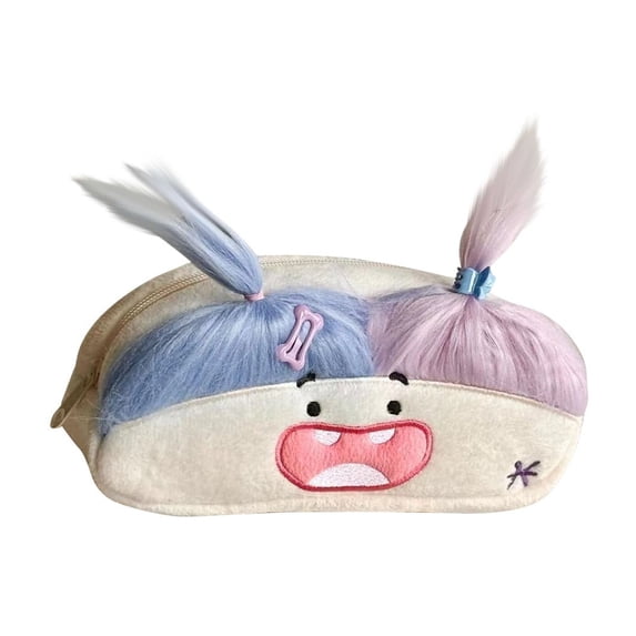 Clearance! Cute Ugly Plush Pencil - Case Cotton Doll Style, Large Furry Pencil Pouch for School Kids, Holds Many Pens,D