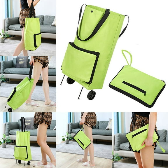 Clearance Cutter under $5,Folding Foldable Shopping Trolley Bag Cart Grocery Handbag Tote Rolling Wheels