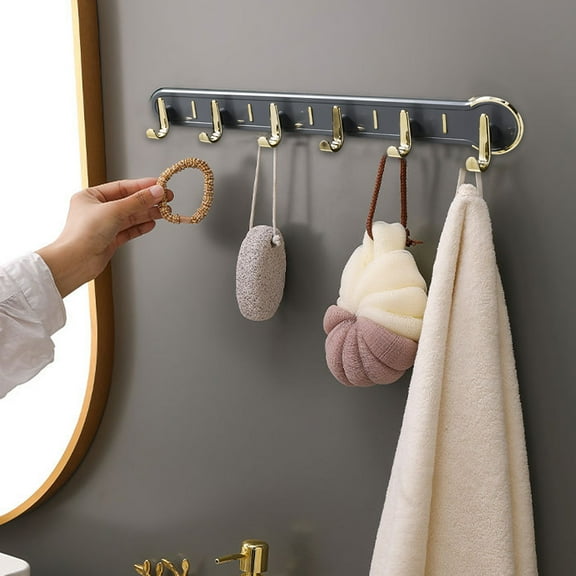 Clearance Czzoypi Commands Hooks (Gray), Key Holders Wall Mount Coat Rack Wall Mounted - 6 Hooks, Heavy Duty, For Hanging, Adhesive Hooks, Utility Hooks For Organizing Living Room,