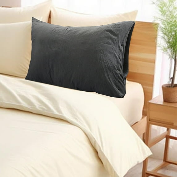 Clearance Czzoypi Silk Pillowcase (Dark Gray), Body Pillow Pillowcase Pillow Case Without Printing Japanese Style Washed Pillow Head Cover Bedding Solid Color Clear And Multi-color