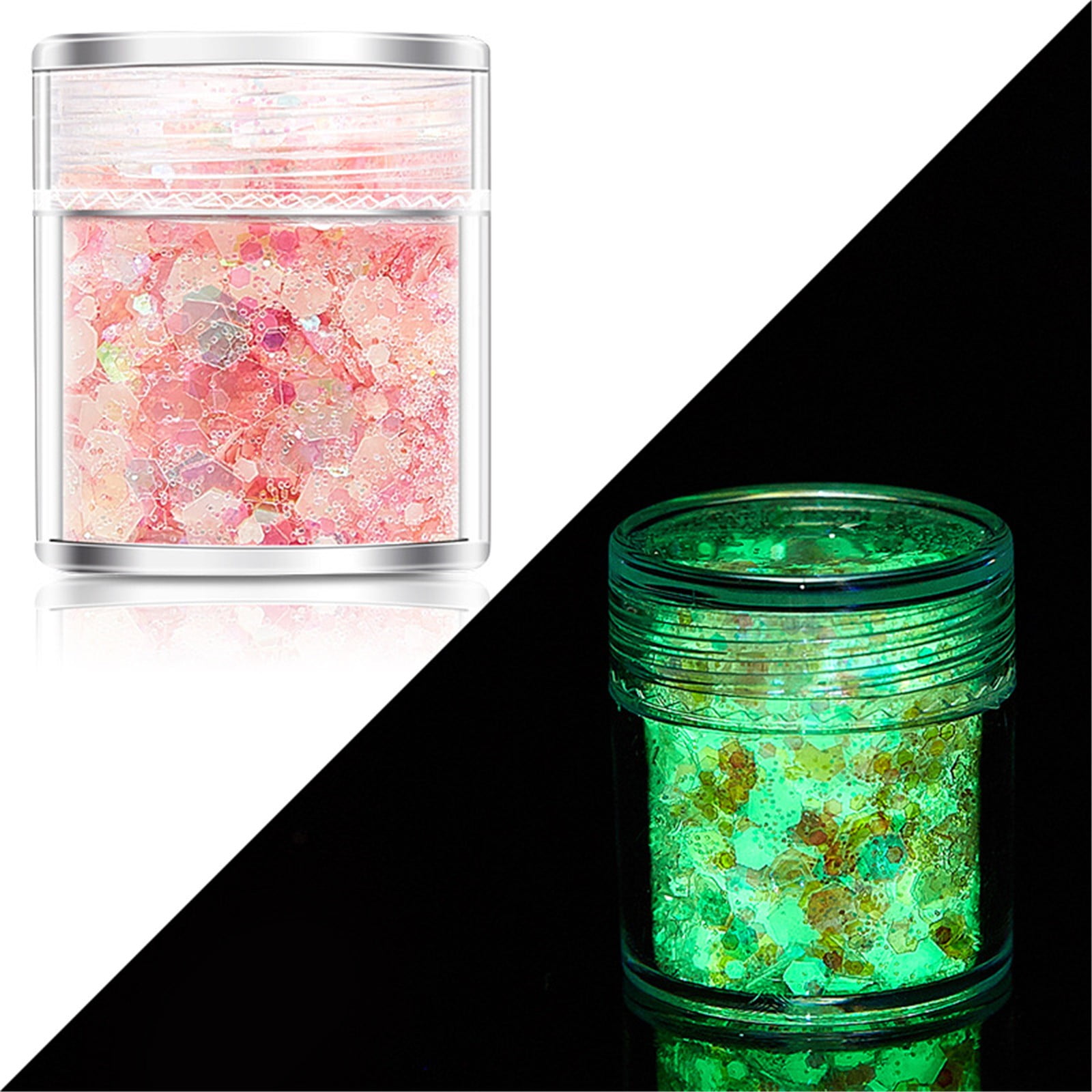 Clearance DHALL Glow In The Dark Glitter,Luminous Nail Glitter