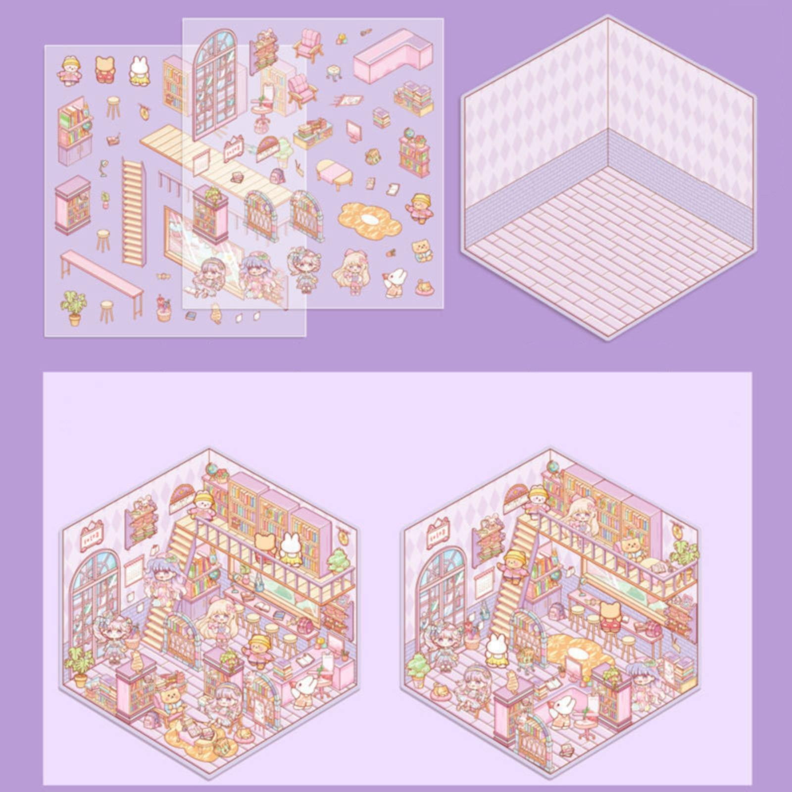 Clearance DIY 3D House Stickers Cute Scene Stickers Fun DIY Stickers