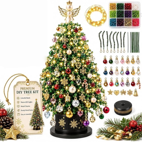 Clearance DIY Beaded Christmas Tree Kit, Crystal Art Craft Set for Adult, Twinkle Kit Christmas Tree, Christmas Gift (Classic)