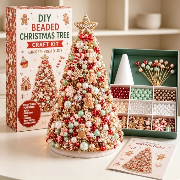 Clearance DIY Beaded Christmas Tree Kit, Crystal Art Craft Set for Adult, Twinkle Kit Christmas Tree, Christmas Gift (Joy)