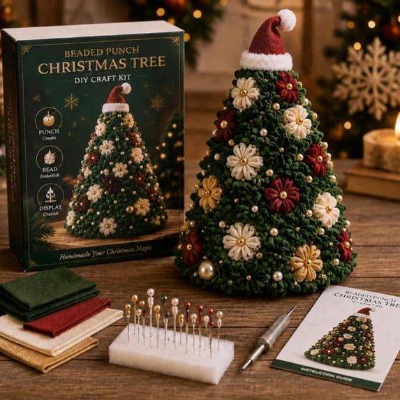 Clearance DIY Christmas Tree Kit, 2027 New Crystal Beaded Christmas Tree, Pearl Diamond Art Beaded Plant Kit for Tabletop,christmas M