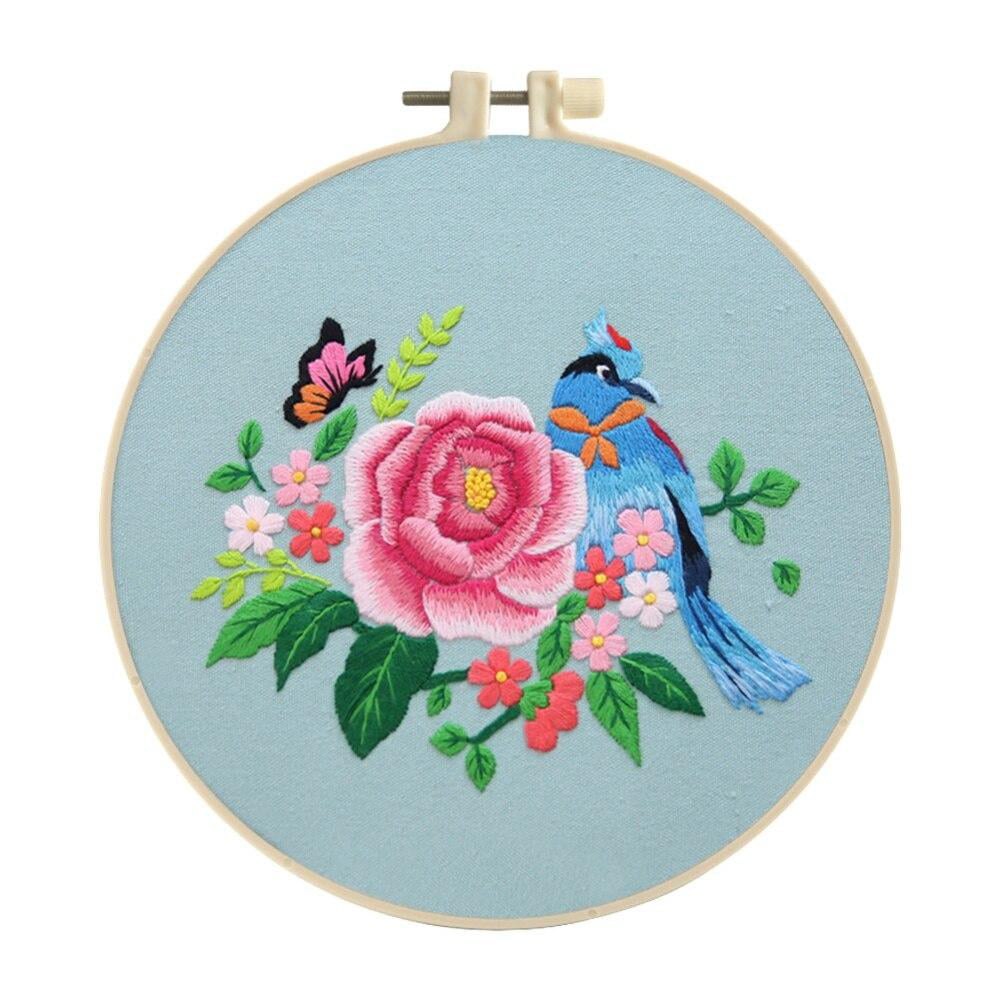 DIY Flower Embroidery Kit with Hoop for Beginner Cross Stitch Set  Needlework Sewing Art Handmade Craft Home Decor Wholesale