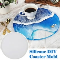 Clearance DIY Silicone Mould under $10,Silicone Casting Art Tool 12inch Epoxy Resin Craft Round Cup Mat Mould Tools & Home Improvement