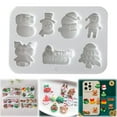 thumbnail image 1 of Clearance DIY Silicone Mould under $5,Christmas Silicone Santa Reindeer Snowman Tree Bell Non Stick Grade Easy Release Fondant Candy Cookie Jelly, 1 of 9
