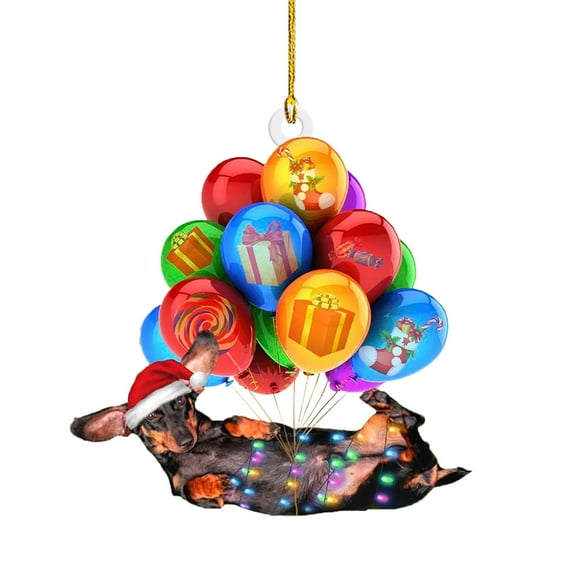 OAVQHLG3B Dachshund Christmas Ornament Funny Dachshund Dog Ornament for Christmas Tree Christmas Decorations for Home & Car Dachshund Dog Decor