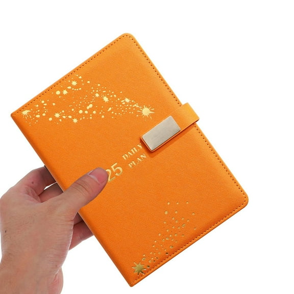 Daily Planner 2025 Weekly Monthly Planner Thickened Business Meeting Record Notebook PU Faux Leather Stationery Notebook 6" x 8" for Office Home Supplies