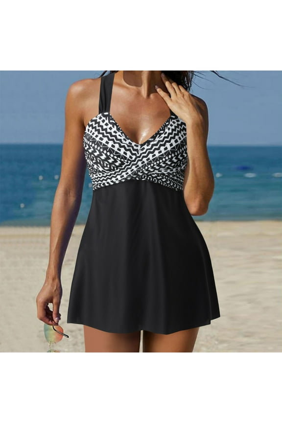 Danhjin Womens Tankinis Bathing Suits Plus Size Two Piece Tankinis Swimsuits for Women Bathing Suits Loose Swimwear