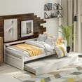 thumbnail image 1 of Clearance! Daybed with Trundle Frame Set, Twin Size, White, 1 of 8
