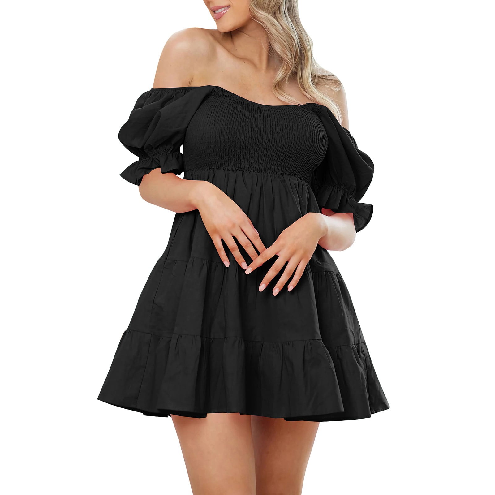 Clearance! Ddoaiy Dress Women Summer Dresses for Women Short Sleeve