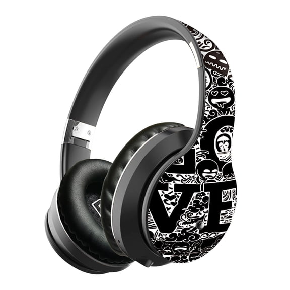Kyusrd Graffiti Headworn Bluetooth Earphones 5.0 Foldable And Retractable Sport