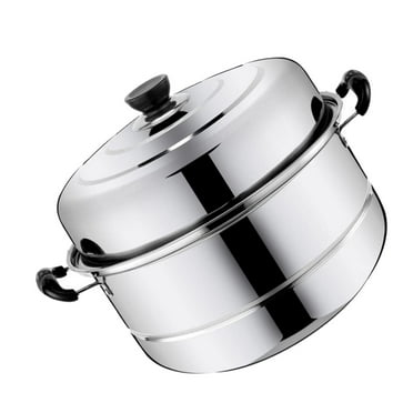 Clearance Deal! Thickened Stainless Double Layer Steaming Pot Household Double Layer Pot Large Soup Pot Steamed Bread And Pot Induction Cooker Stove