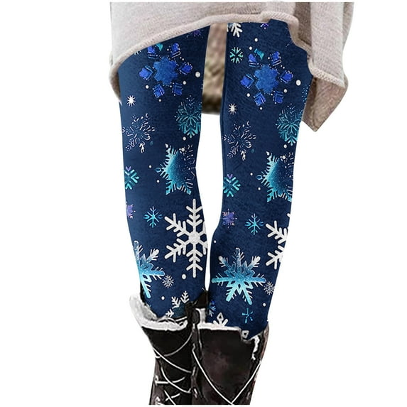Buigttklop Christmas Leggings for Women 2024 Winter Print Fleece Trendy Aesthetic Pants Athletic Comfy High Waisted Trousers