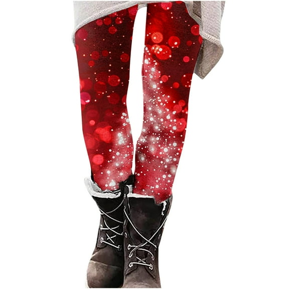 Buigttklop Christmas Leggings for Women 2024 Xmas 3D Graphic Warm Leggings Athletic High Waisted Yoga Pants Holiday Leggings Tights