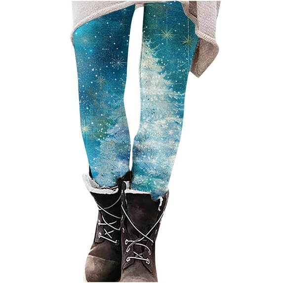 Buigttklop Christmas Leggings for Women Xmas Funny 3D Graphic High Waisted Yoga Pants Ankle Length Holiday Stretchy Tights