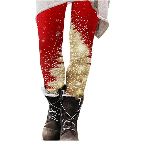 Buigttklop Christmas Leggings for Women Xmas Funny 3D Graphic High Waisted Yoga Pants Ankle Length Holiday Stretchy Tights