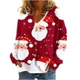 thumbnail image 1 of Buigttklop Christmas Printed Cardigan Sweaters for Women Open Front Long Sleeve Button Down V-Neck Knit Sweater Jacket Tops, 1 of 5