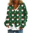 thumbnail image 1 of Buigttklop Christmas Printed Cardigan Sweaters for Women Open Front Long Sleeve Button Down V-Neck Knit Sweater Jacket Tops, 1 of 5