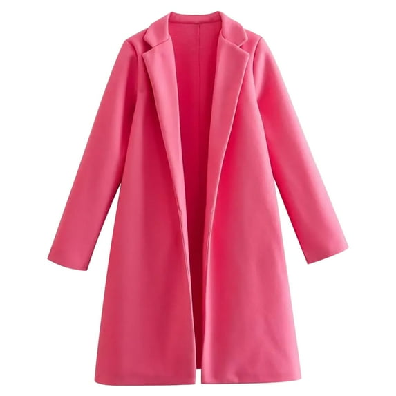 Buigttklop Autumn and Winter Women'S Coat Long-Sleeved Loose Jacket Retro Windbreaker Women'S Coat Warm