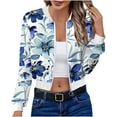 thumbnail image 1 of Buigttklop Bomber Jacket Women 2024 Casual Floral Lightweight Jackets Women Trendy Zip Up Coat Outwear with Pockets, 1 of 3