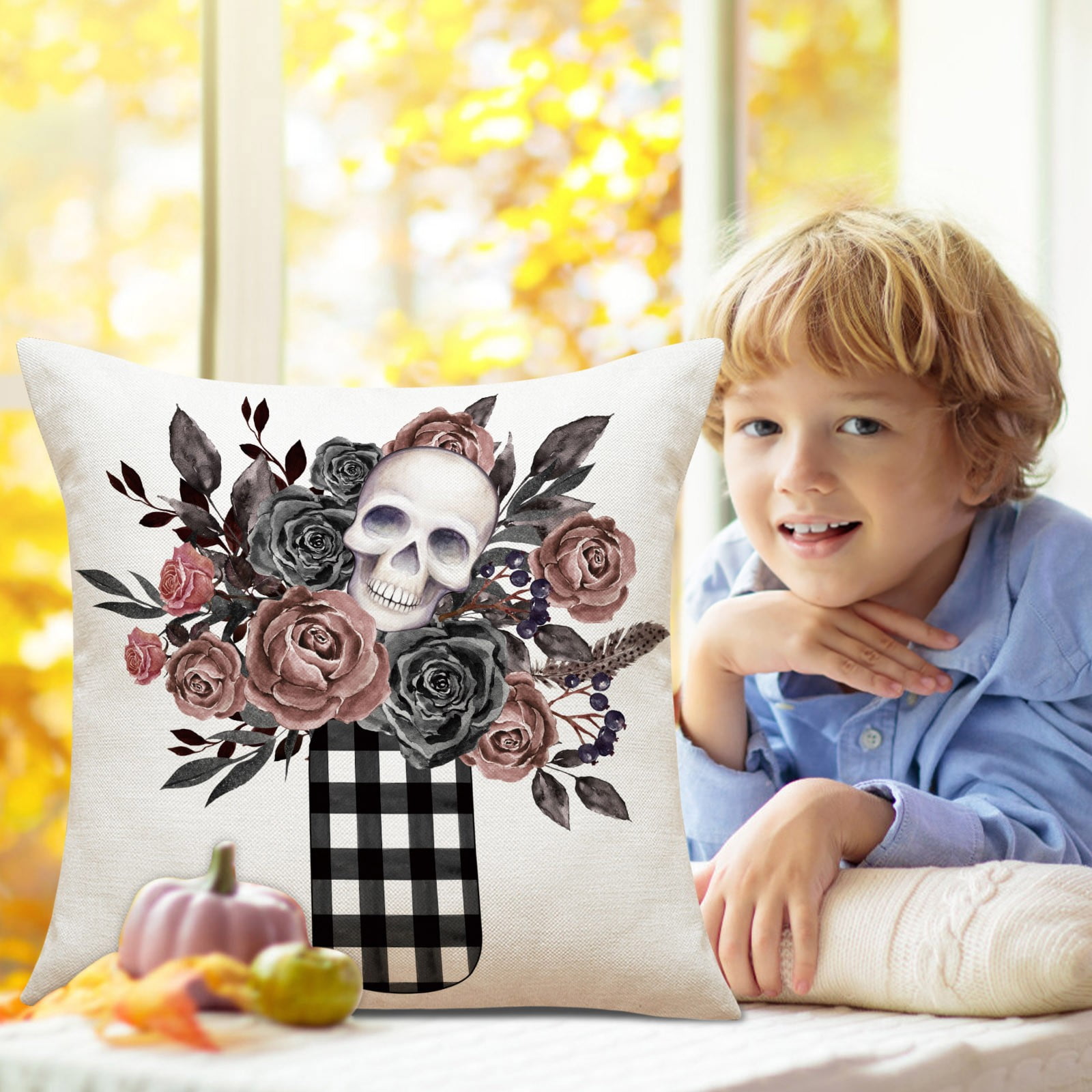 Halloween Decor Pillow Covers 18x18 Halloween Decorations Farmhouse Saying Outdoor Fall Pillows Decorative Throw Cushion Case for Home Couch Walmart