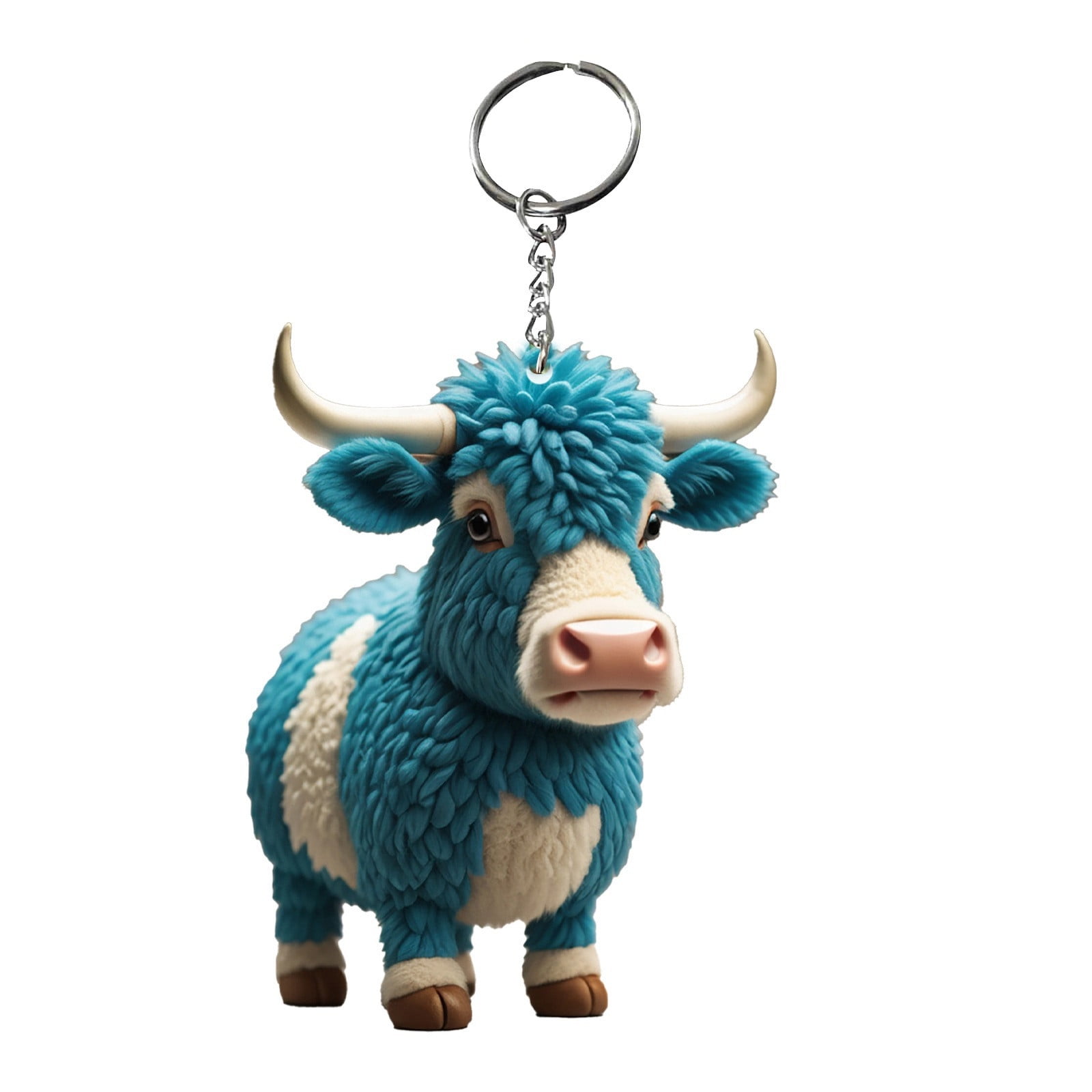 Big Deals Items,Ovzne Highland Cow Keychain Cute Cattle Key Chains Statue  Cow Accessories Highland Cow Decor Cow Gifts Cow Print Stuff for Women Men  Kid Car 1PC I 