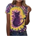 thumbnail image 1 of Clearance Deals Plus Size Summer Tops for Womens Fashion Tie-Dye Tshirts Animals Graphic Short Sleeve Crewneck Tee Shirts Dressy Casual Tunic T-Shirt Going Out Basic Blouses, 1 of 4