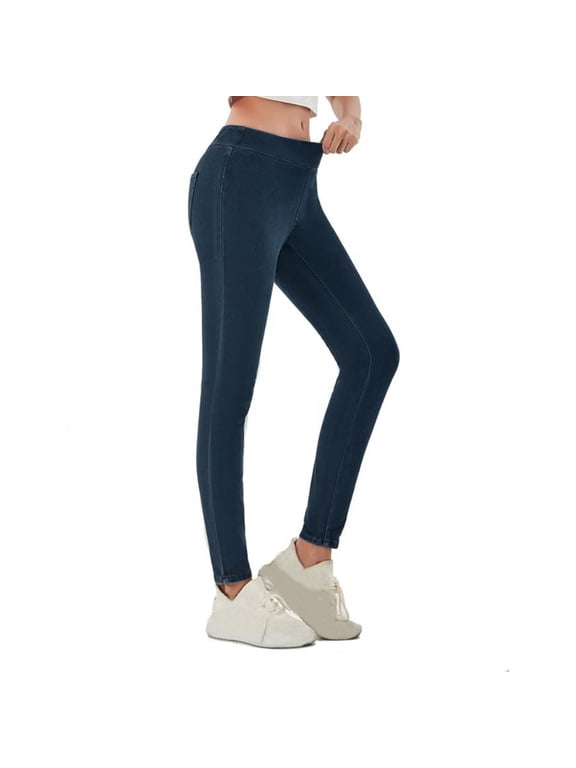 Pull On Stretchy Jeans for Women Stretchy Jeans High Waisted Skinny Jean Leggings Control Denim Pants