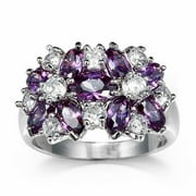 MXEE Clearance Deals Rings for Women Women's 925 Silver Plated Inlaid Zircon Gem Ring