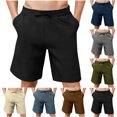 thumbnail image 1 of Abomasnow Men's Casual Shorts 9 inch Inseam Elastic Waist Drawstring Short Lightweight Stretch Summer Beach Shorts with Pockets, 1 of 8