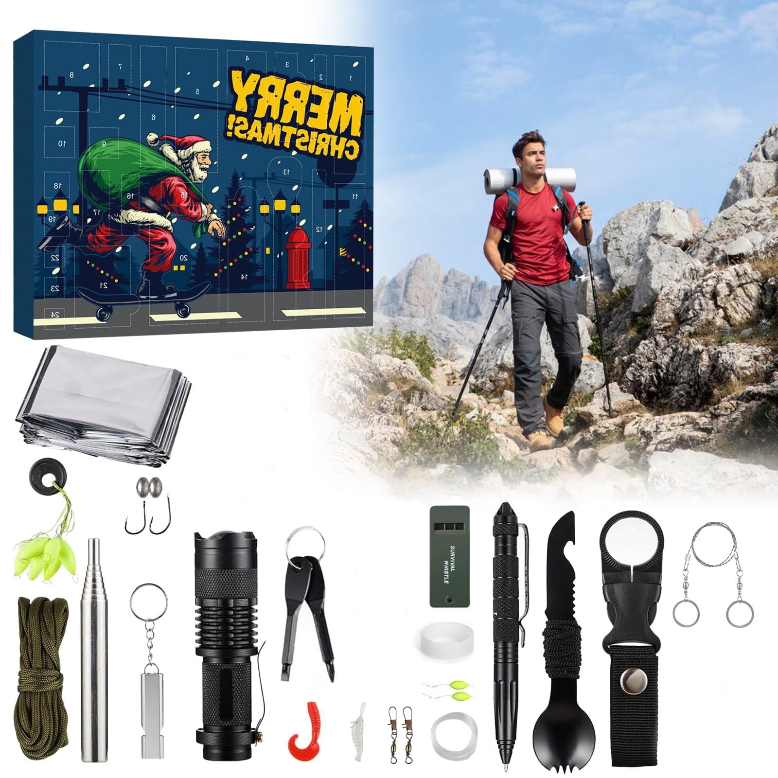 Clearance Deals! Survival Kit Advent Calendar 2024 Adult Men Teen, Kit