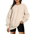 thumbnail image 1 of Oversized Sweatshirt for Women Plus Size Crewneck Sweatshirts Women Graphic Womens Crew Neck Solid Sweatshirts Long Sleeve Shirts for Women Cotton, 1 of 4